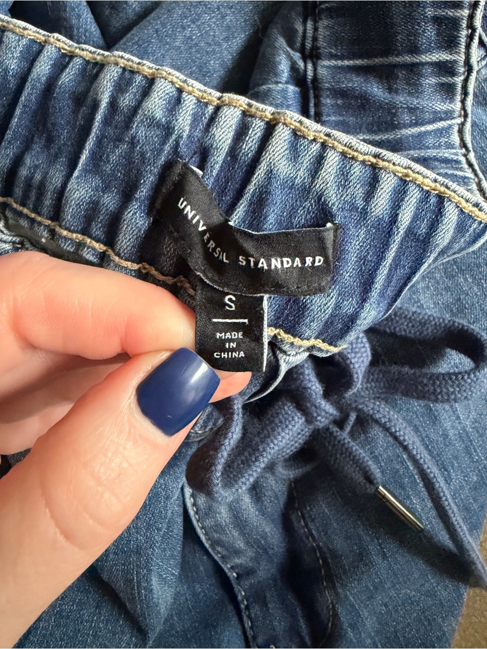 Universal Standard ComfortDenim Drawstring Jeans Blue Size Small (14-16)